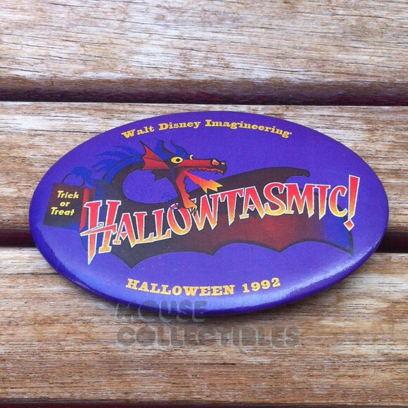 Vintage Disney Imagineering Pin WDI Button Fantasmic Hallowtasmic Halloween 1992 - Picture 1 of 4